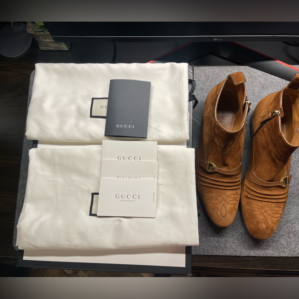 GUCCI | Men’s Size 8.5 Ankleboot Brown Suede